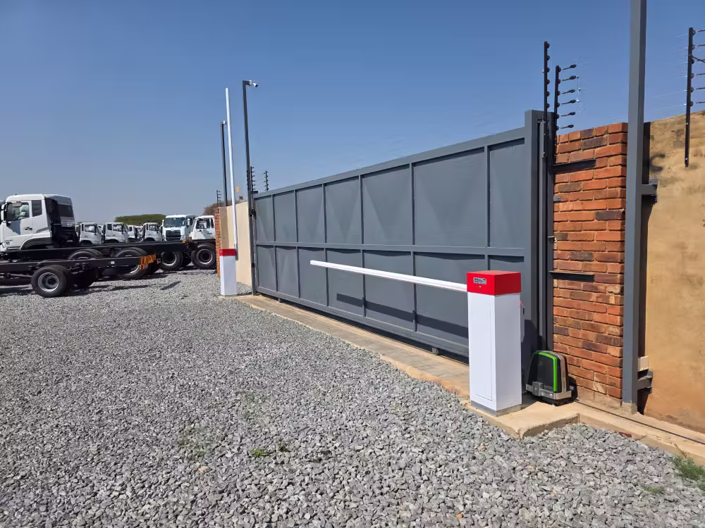 Industrial gate automation and motor installation